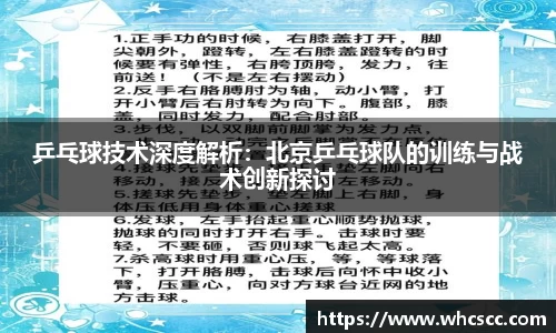 乒乓球技术深度解析：北京乒乓球队的训练与战术创新探讨